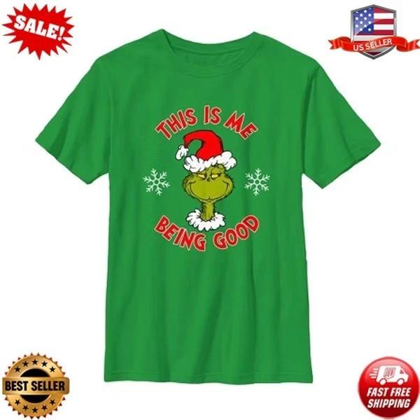 Рождественские футболки Гринча, Рождественская футболка Гринча "Это я, когда я хороший", Размеры S-5XL @ Унисекс футболка