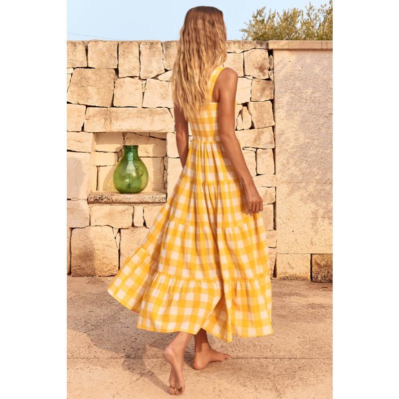 Women's Suspender Backless Striped Dress