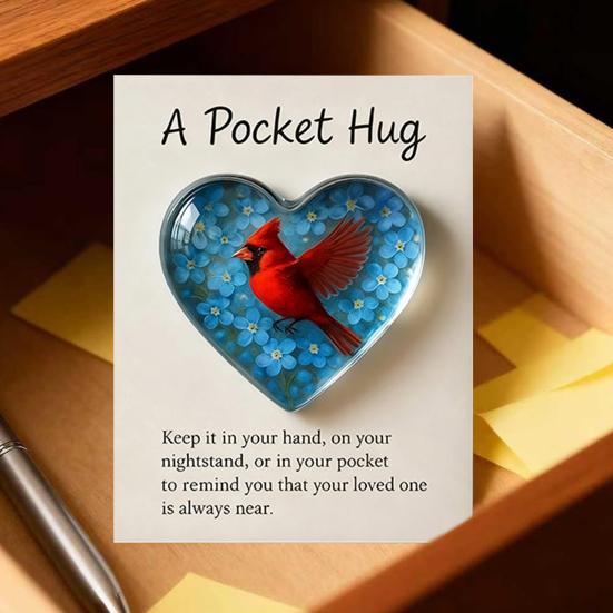 Hummingbird Pocket Hug Token Heart-Shaped Comfort Gift for Loss & Long Distance Sympathy Keepsake with Card Portable Emotional Support