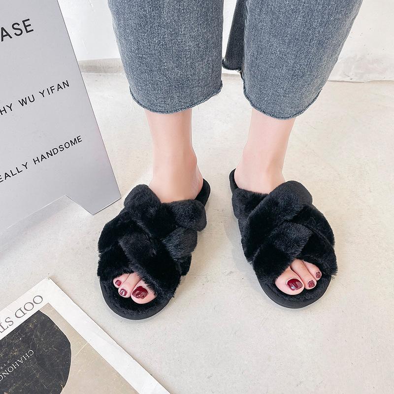 2025 НОВЫЙ дизайн женские зимние домашние пушистые тапочки женские пушистые меховые домашние тапочки плоские тапочки для дома женские шлепанцы