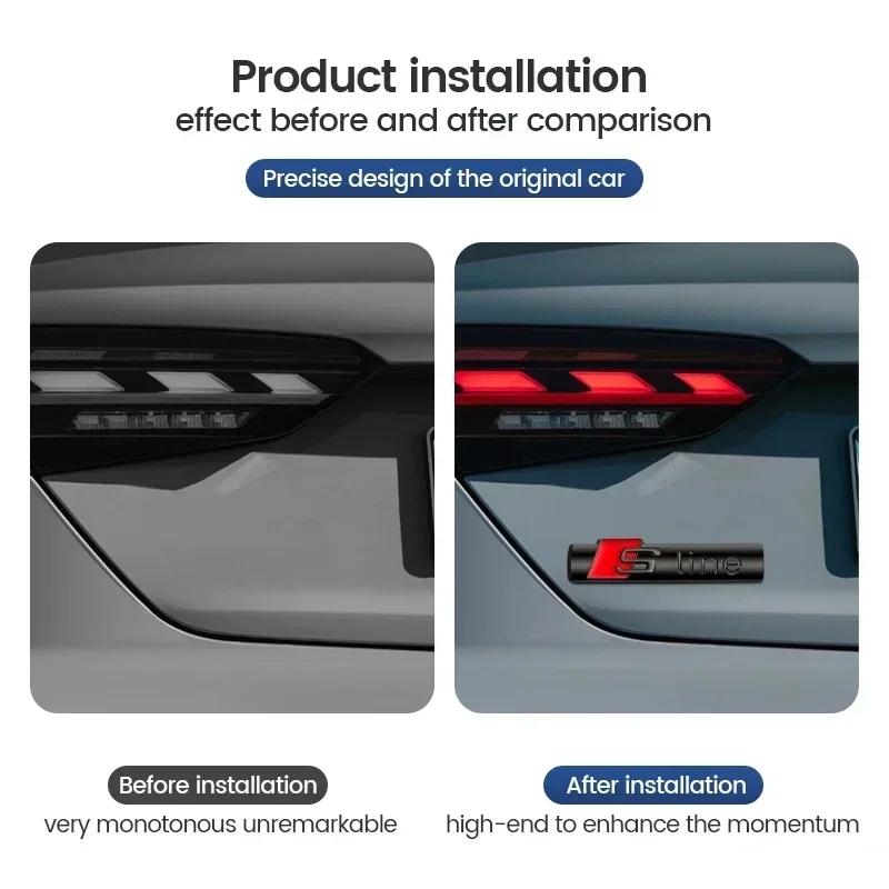 3D Metal Car S LINE Emblem Sticker Badge Decal Decoration For B Sline S6 S7 SQ5 SQ7 A3 A4 A5 A6 A7 A8L Q3 Q4 Q5 Q6 Q7 Q8 TT