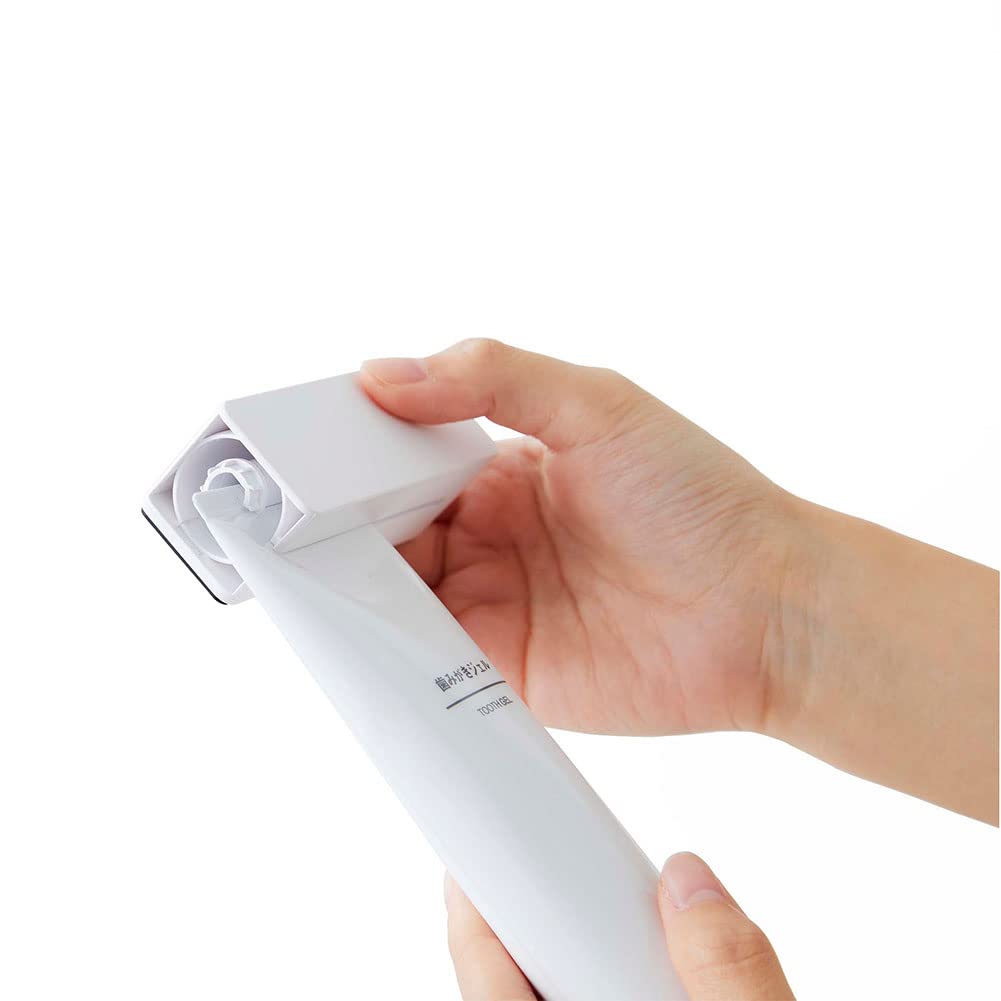 Yamazaki Jitsugyo 5625 Film Hook Toothpaste Tube Holder White Approx. W9XD3.5XH3.5cm Tower Toothpaste Tube Squeezer That Can Be Used Without Waste