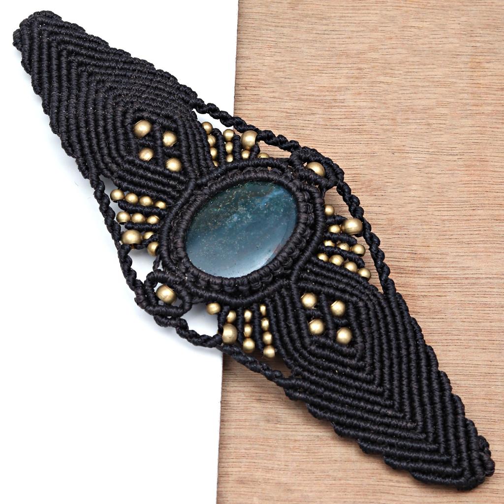 Macrame Thread Ocean Jasper Jewelry Gemstone Handmade 8-10''Ad Bracelet