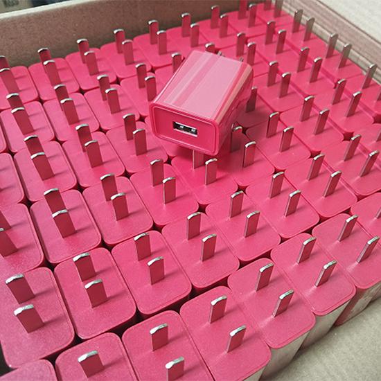 3C Certified Red Dual-Port 5V2A Fast Charging Mobile Charger with Logo