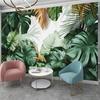 3D Photo Wall Mural Nordic Rain Forest Plant Mural Living Room Bedroom TV Background Wall Papel De Parede Home Décor Art