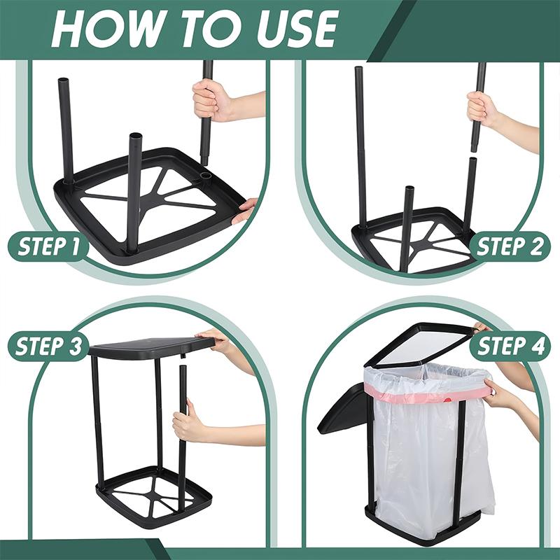 1PC Adjustable Height Camping With Manual Height Adjustment Office Expandable Kitchen Collapsible Trash Can Durable