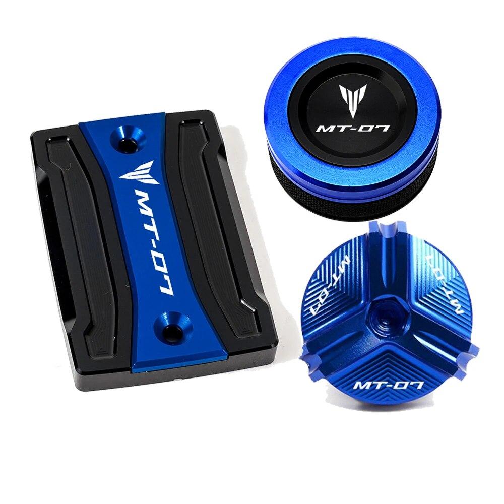 Для Yamaha MT07 TRACER MT-07 2014-2022 крышка цилиндра мотоцикла передняя и задняя крышка бачка тормозной жидкости, крышка маслозаливной горловины