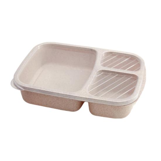 Ланч-бокс Штабелируемая коробка для бенто с 3 отделениями Многоразовые контейнеры для приготовления еды для детей и взрослых Крышка для сохранения свежести без бисфенола-А Легкое хранение