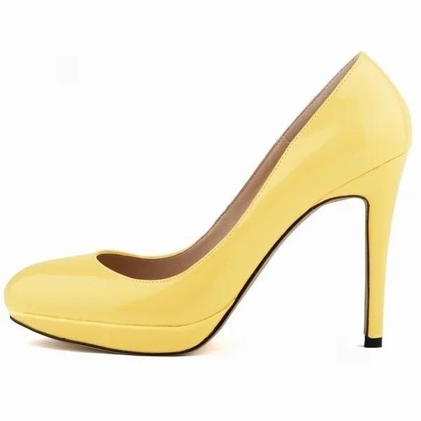 Женские туфли-стилетто Элегантные туфли на платформе Сексуальные туфли на высоком каблуке с круглым носком 11 см Туфли для офиса, вечеринки, свадьбы, большой размер 43