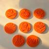 Cookie Cutters for Halloween 8pcs Magnetic Stamp Molds, Pumpkin Ghost And Skeleton Patterns Mold Design, Interchangeable Stainless Steel Embossed