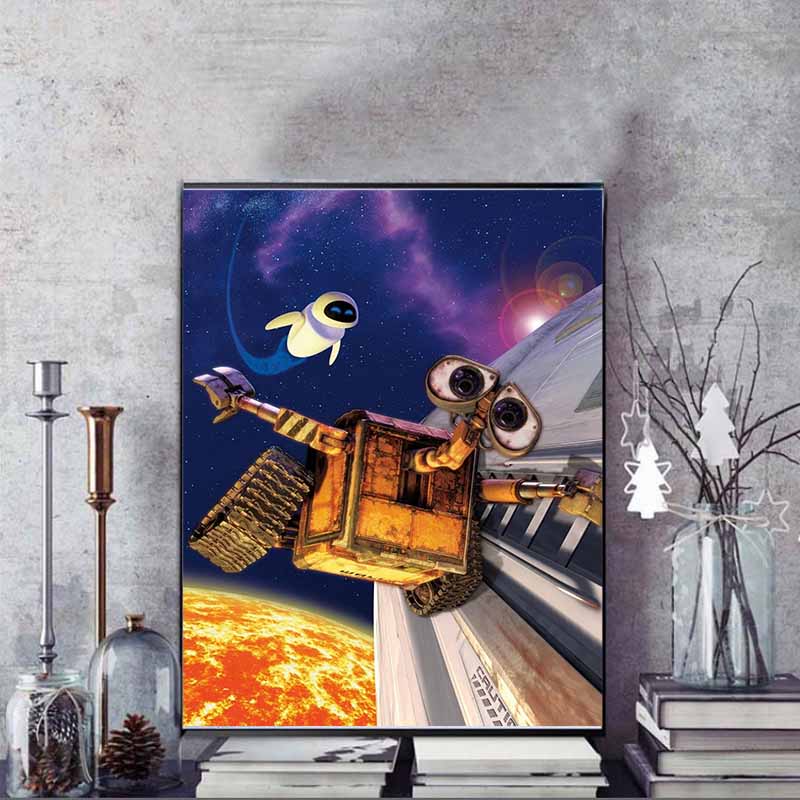 Disney Алмазная мозаика WALL E EVE Космическое приключение Иллюстрация 5D DIY Набор для вышивания алмазной мозаикой Круглые Алмазное искусство Мозаика Домашний декор