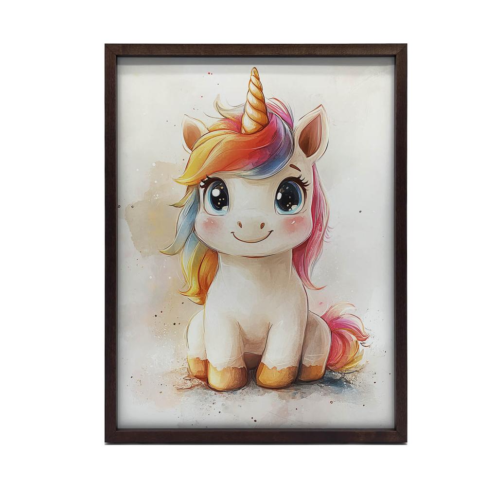 Uroczy Jednorożec W Bajkowym Stylu Uroczy Jednorożec W Bajkowym Stylu, 50X70 Cm, Bez Ramy, Papier Matowy 230 Gsm