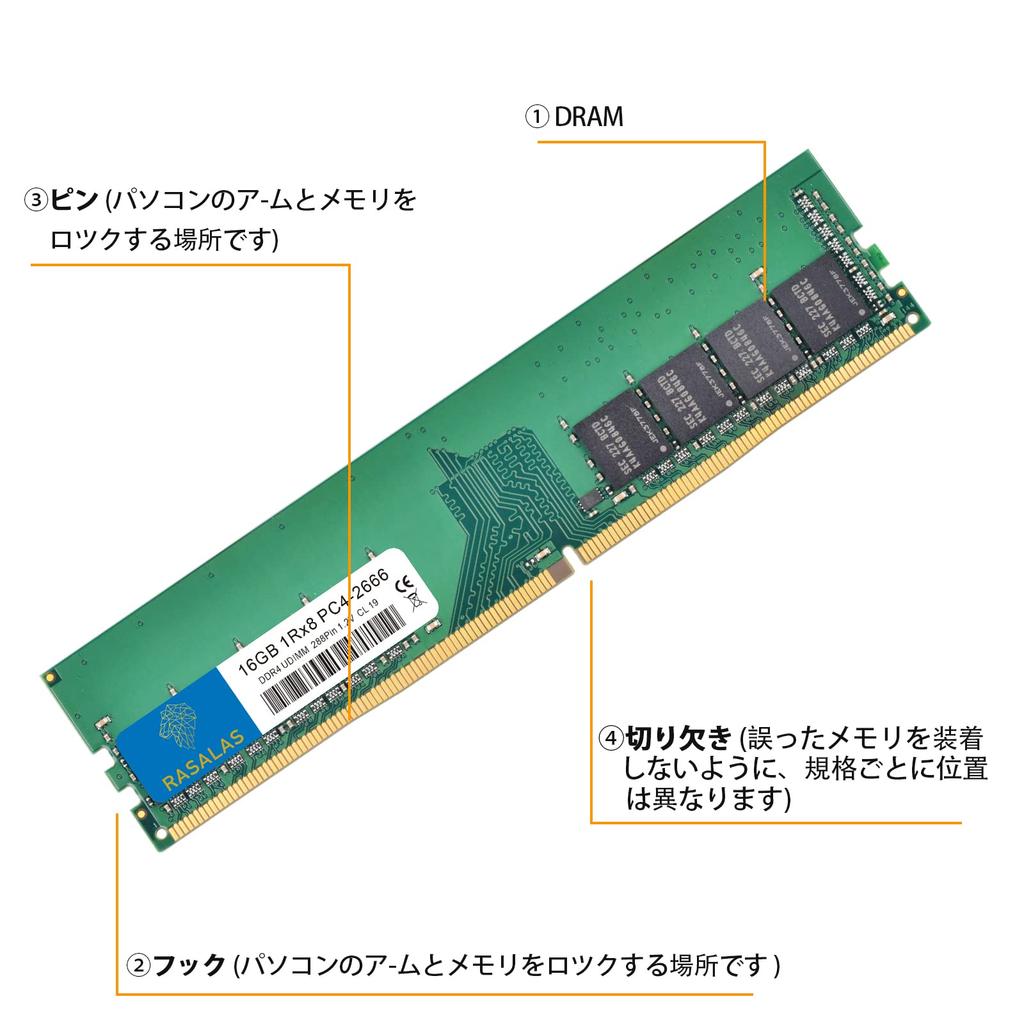 16GB Desktop Memory 1RX8 UDIMM RAM for PC 288Pin CL19 Unbuffered PC4-21300 DDR4-2666 1.2V NON-ECC