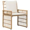 Garden Furniture Set 3 pcs Natural and Cream White