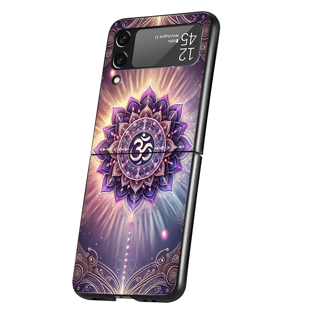 Мандала Чакра Настойчивость Йога Чехол для Телефона Для Samsung Galaxy Z Flip 7 6 5 4 3 5G Flip7 Flip6 Flip5 Flip4 Flip3 Черный Fundas Sh