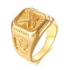 Кольцо Орел из нержавеющей стали Золотое Мужская модная бижутерия Трендовые готические панк аксессуары