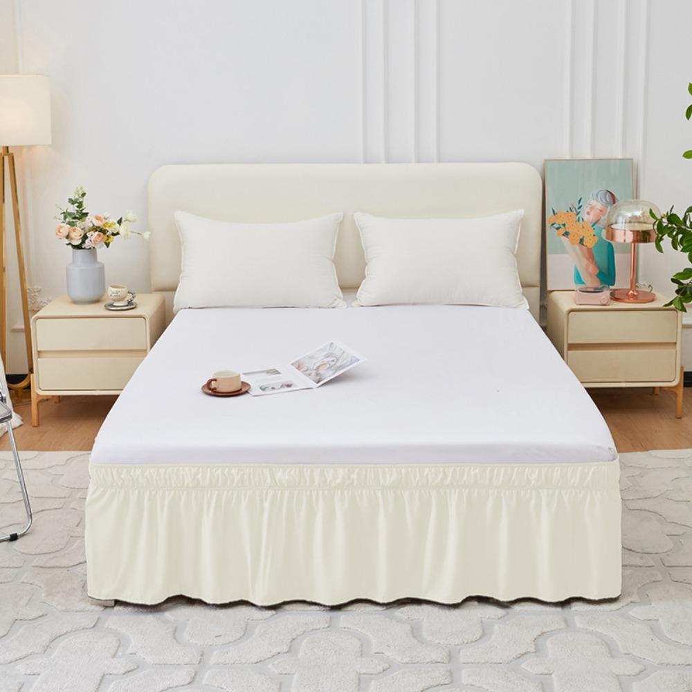 Wrap Around Style Bed Skirt Fade Resistant Bed Protector Bed Accessory Bed Dust Cover  Hotel