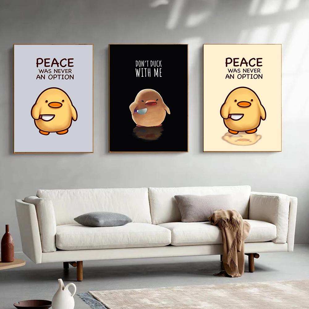 Не утка со мной мир утка гусь креативный модный постер настенные художественные фотографии современный холст с принтом забавные животные фреска гостиная украшение дома