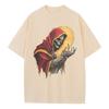 Heavy Cotton Baggy T Shirt Evil Wizard Graphic Tees Dropped Shoulder Vintage Unisex Tops Oversize T Shirts Breathable Print