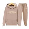 Женский комплект с длинными рукавами с калифорнийским принтом, женский комплект с капюшоном, модная качественная одежда, классический простой спортивный костюм, одежда в стиле Харадзюку