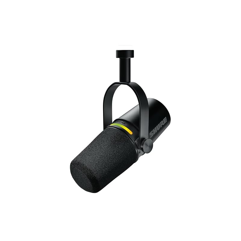 Shure MV7+ Микрофон для подкастов с улучшенным звуком, светодиодная сенсорная панель, USB-C и XLR-выход, режим автоматического уровня, цифровой поп-фильтр, эффект реверберации, для