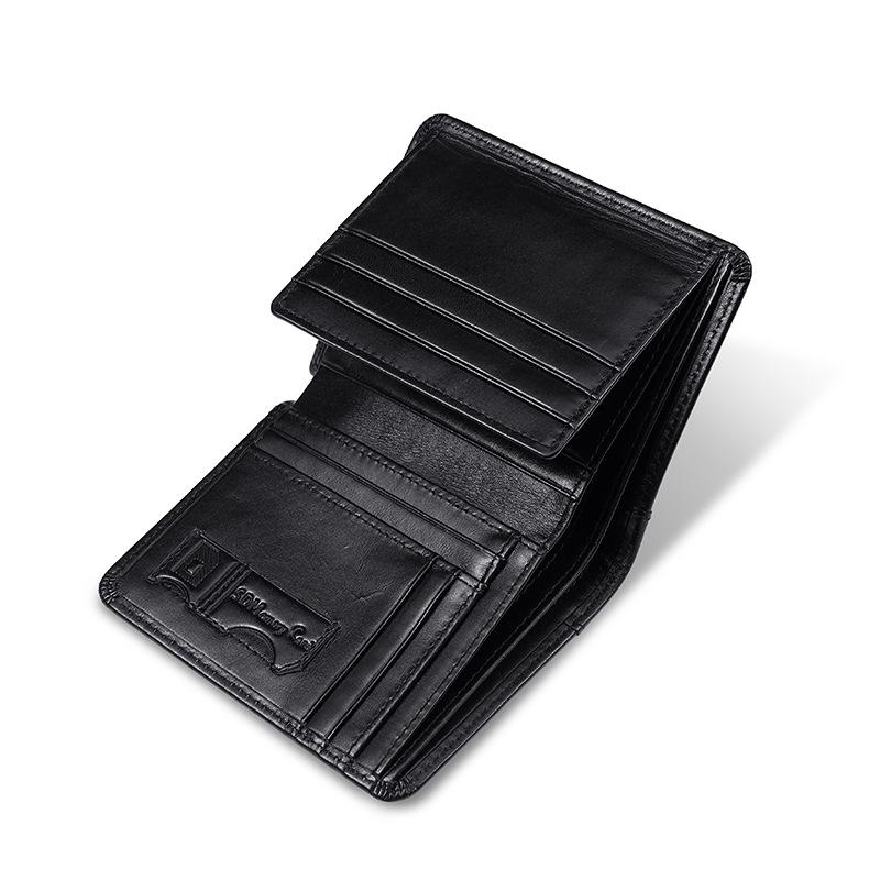 Мужской кошелек тройного сложения из натуральной кожи с защитой от кражи RFID и держателем для нескольких карт