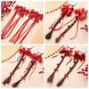 Tassel Hanfu Red Hairpin Bow New Year Headwear Hair Accessories Children Braided Ponytail