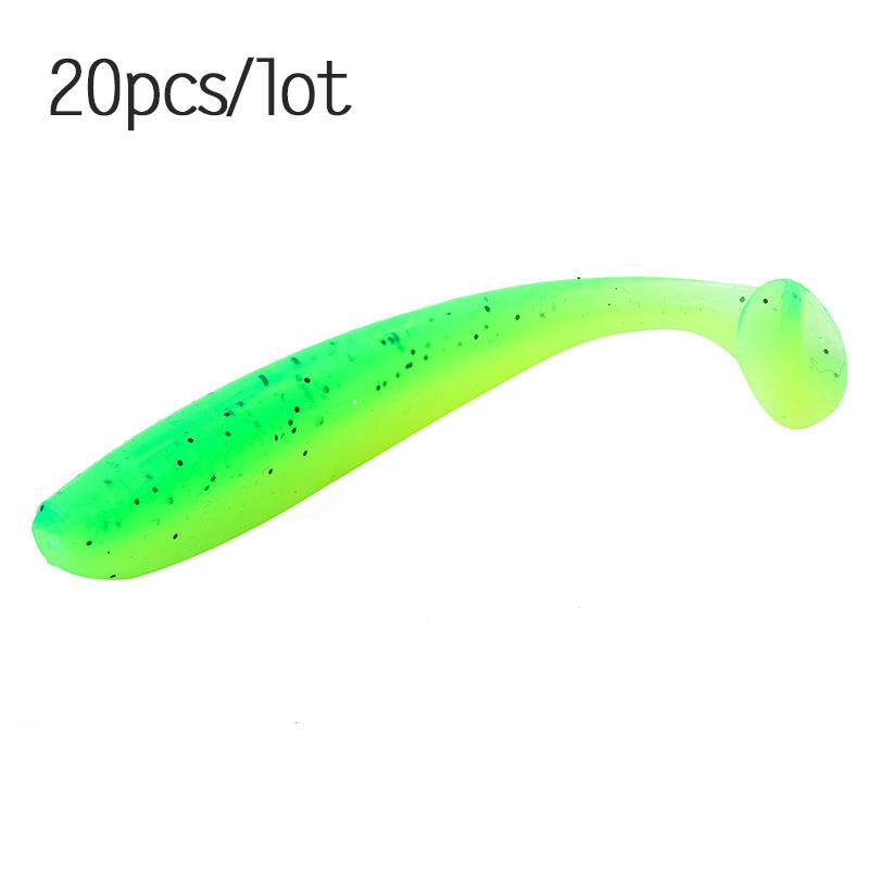 Worms Soft Fishing Lures Multi Colors 20pcs/lot Silicone Rubber Baits Tackles