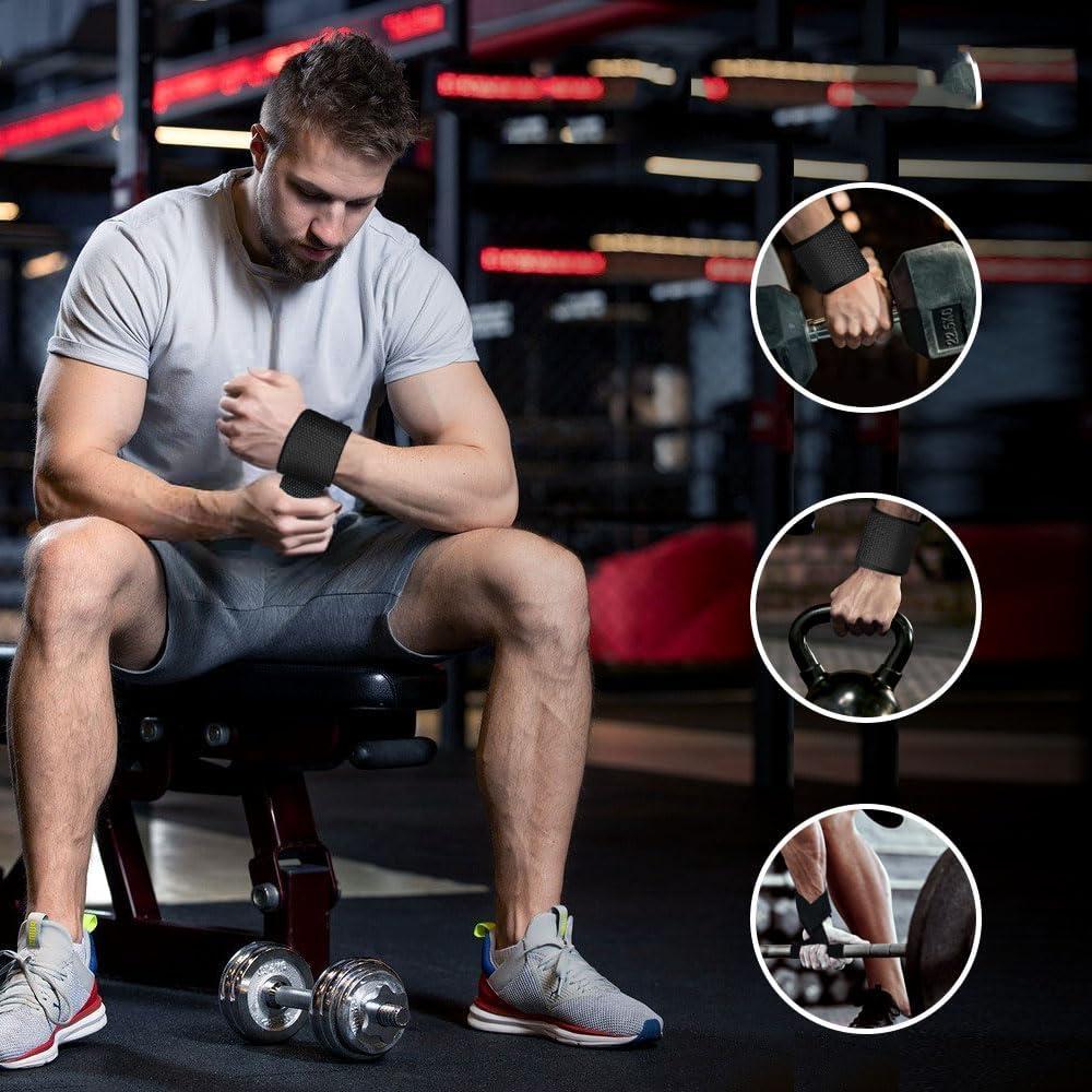 4 PCS Weight Lifting Straps – Non-Slip Wrist Support for Deadlifts, Pull-Ups & Gym Workouts