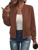 Womens Long Sleeve Zip Up Sweatshirts Jackets Full Zipper Lightweight Jacket Casual Loose Outwear Coat