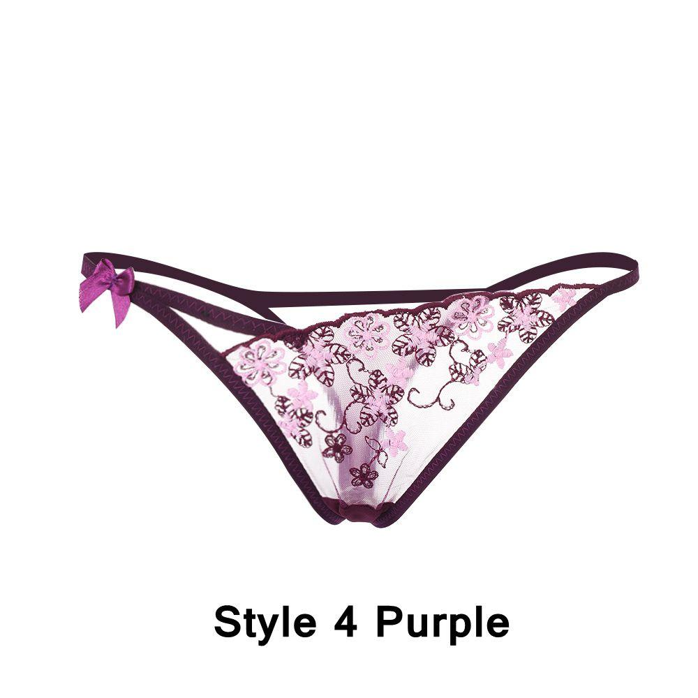 Нижнее белье Т-образные трусы Стринги Кружева Цветы Сексуальные трусики Женское эротическое белье