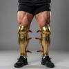 Ручная работа Полированная латунь Средневековая защита ног Рыцарь Воин Наколенники для ног Снаряжение SCA LARP Ренессансный костюм для мужчин