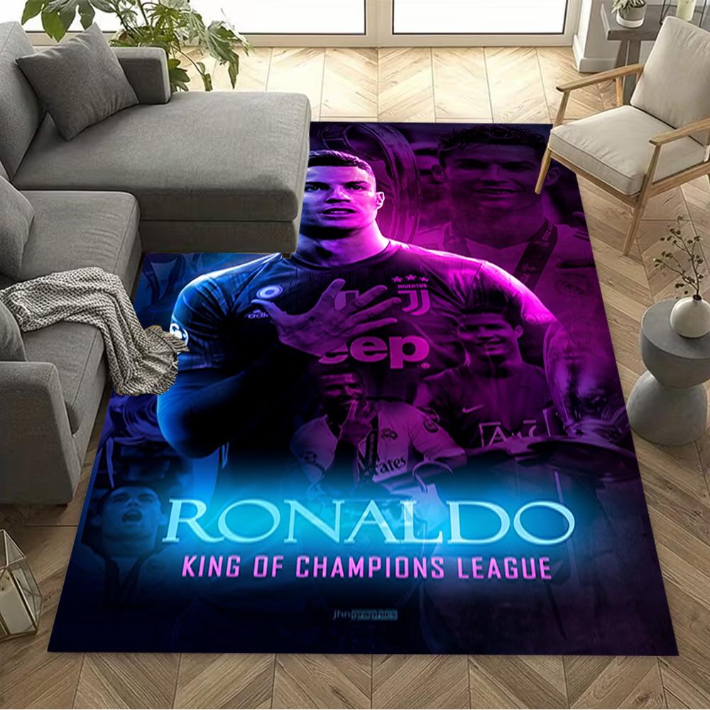 Cristiano Ronaldo Trophy Celebration Floor Rug Office Rug Suitable for Living Rooms Outdoor Playrooms Dormitory Antislip Carpet Decorate Offices