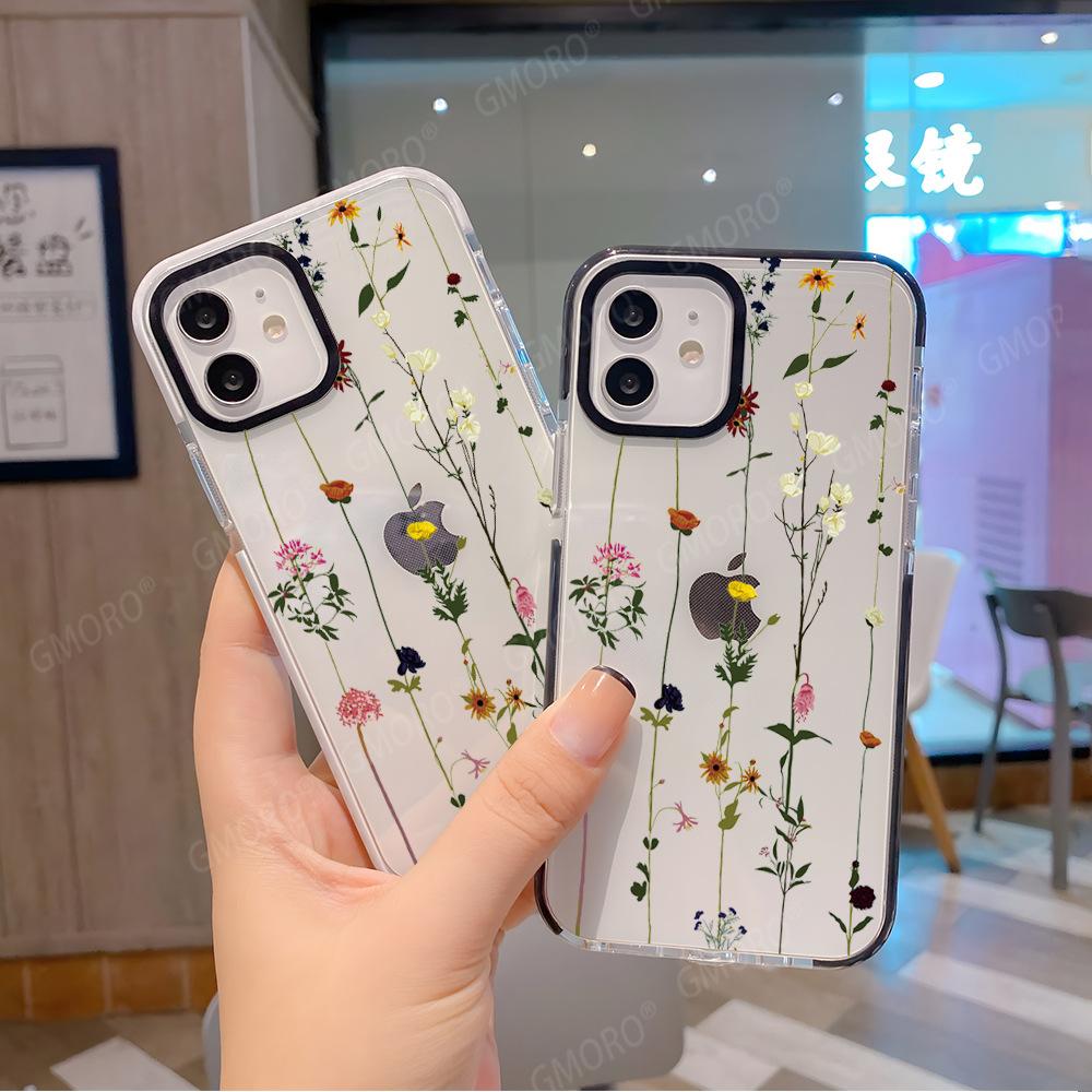 Взрыв внешней торговли — это не просто цветок iPhone14 двухцветный ТПУ прозрачный чехол Apple 17 цветочный чехол для мобильного телефона 16