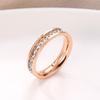 Stainless Steel Single/Double Row CZ Eternity Ring Wedding Band for Women Girl 3-10