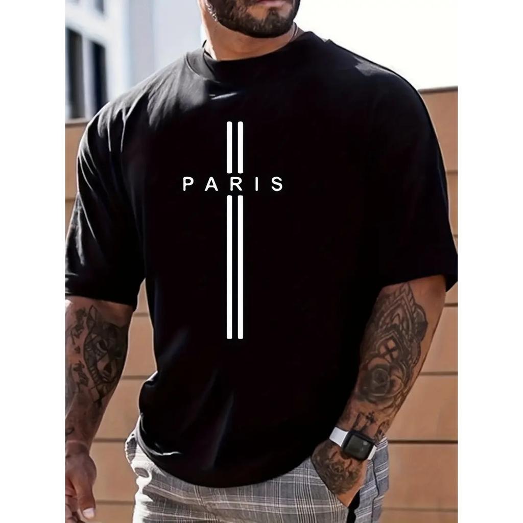 Принт ПАРИЖ, мужская футболка с круглым вырезом и графическим дизайном, повседневные удобные футболки, футболки на лето, мужская одежда, топы на каждый день