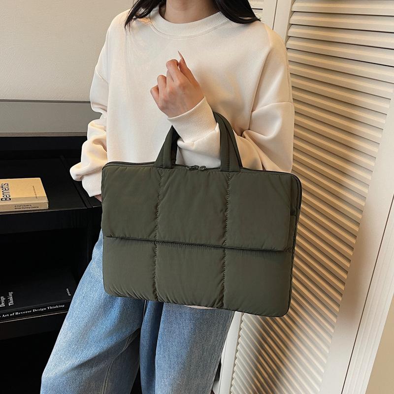 Корейская версия хлопковой сумки для ноутбука большой вместимости, простой повседневной стеганой сумки для одежды, модная трендовая сумка-тоут для работы