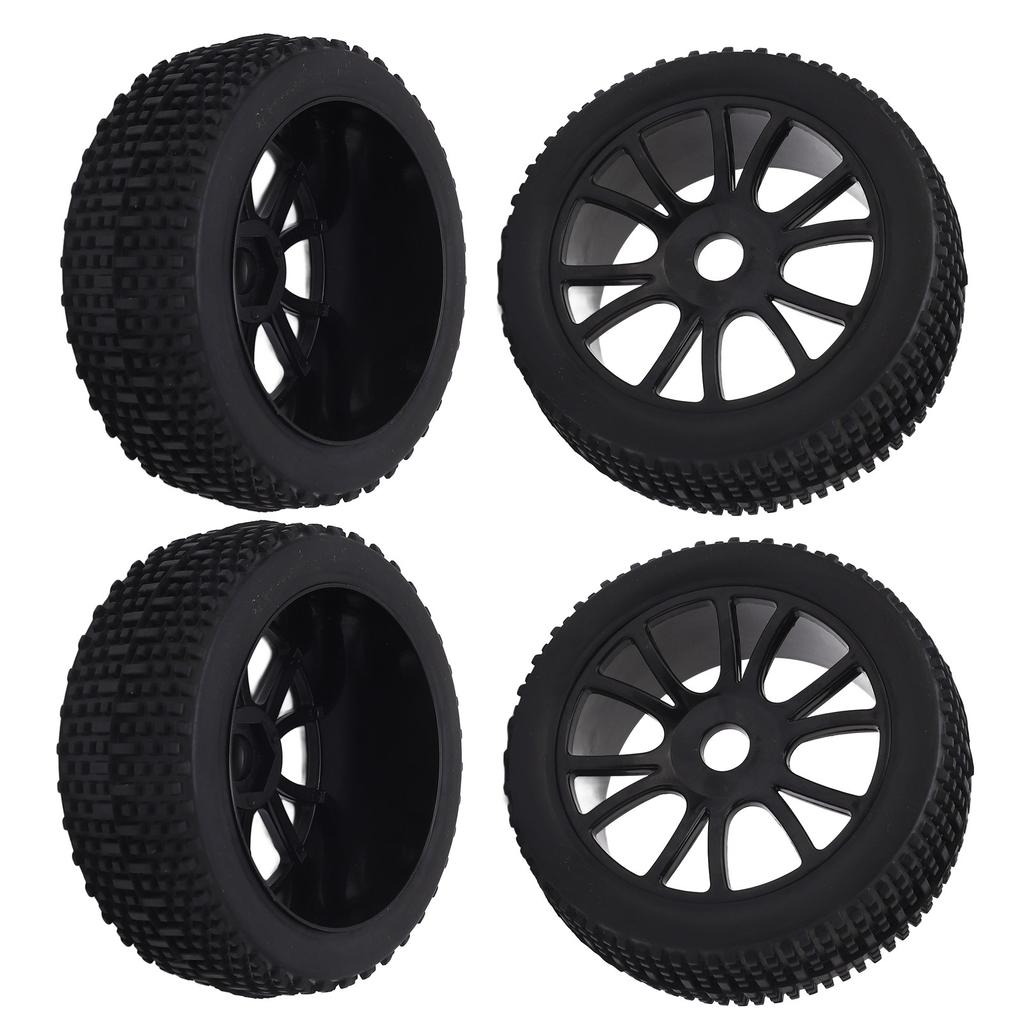 4Pcs RC Rubber Tires 12 Holes Perfect Grip Force Cushioning RC Wheel Rim Tires for 1/8 RC C