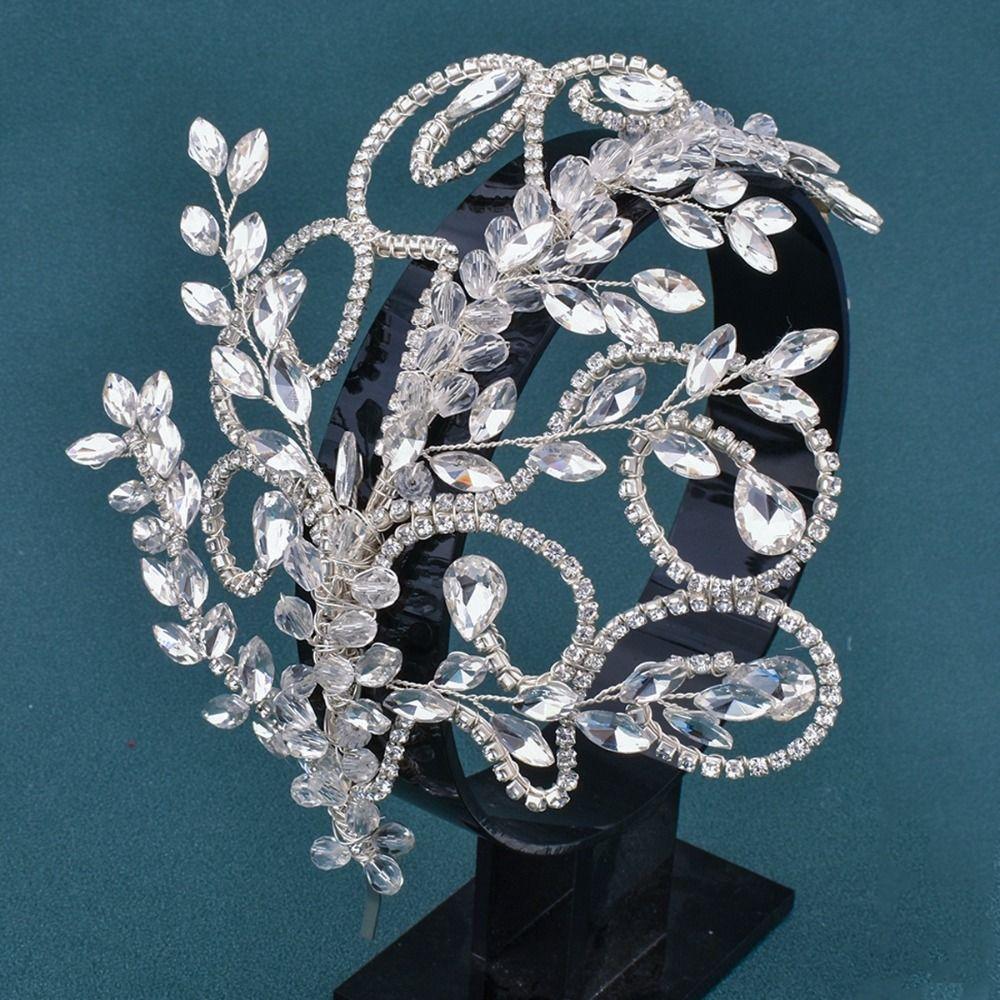 Rhinestone Wedding Hair Accessories Leaf Design Bridal Headband Bridal Headpiece For Women