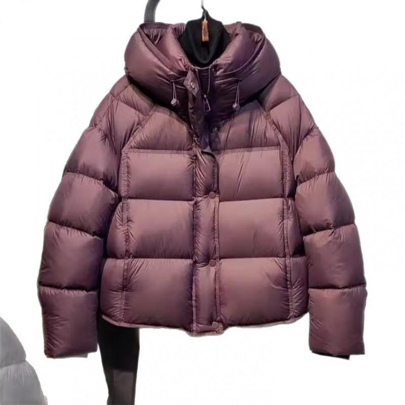 Womens Short Puffer Coat Winter 2026 Thick Hooded Loose Fit Small Size Cotton Jacket