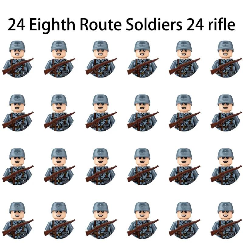 24 шт. Коллекция кукол Второй мировой войны, набор военных вооружений, персонажи с мешками с песком, сборные игрушки, развивающие игрушки для детей