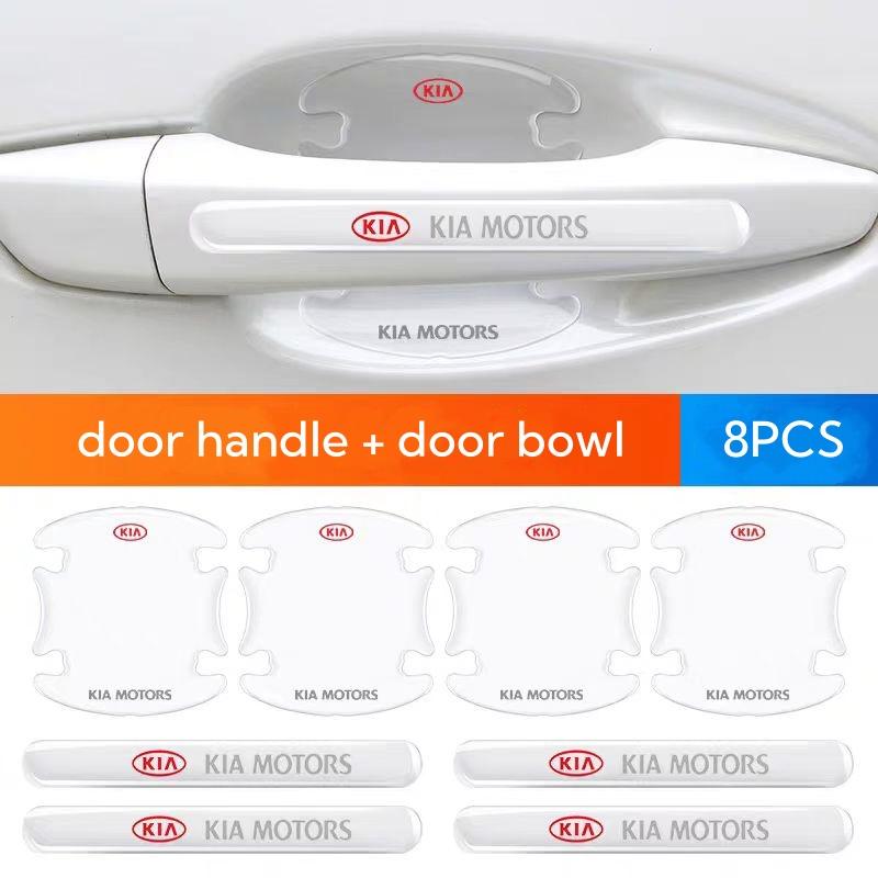 8pcs For KIA Selto Sportage Rio Ceed Picanto K5 K9 Sorento Car Door Bowl Handle Protector Stickers Transparent Anti-scratch Film CZ3