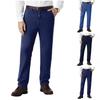 Классические мужские джинсы прямого кроя slim fit с эластичным поясом для пожилых мужчин