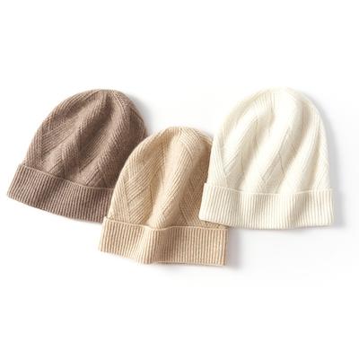 Кашемировая осенне-зимняя новая модель женской шапки высокого класса однотонной вязки для улицы, теплая, тяжелая, в полоску, повседневная
