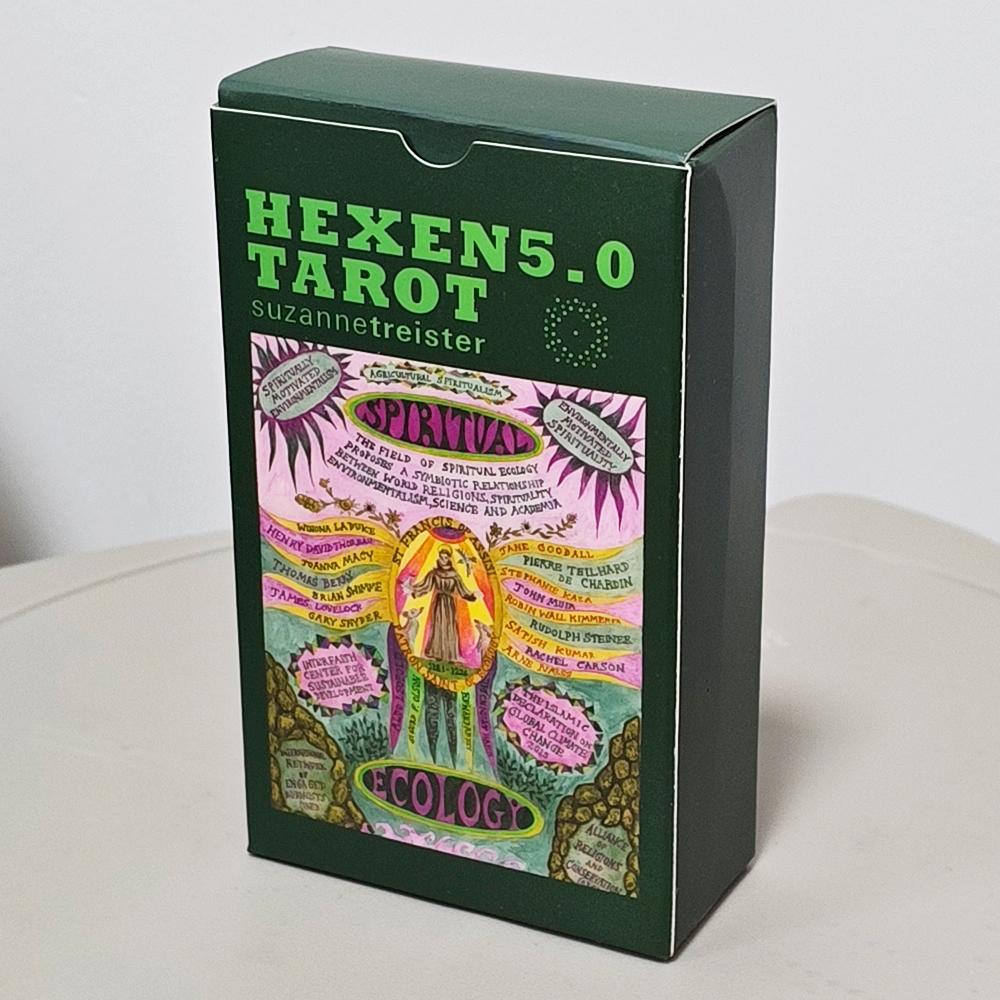 Таро HEXEN 5.0, 78 карт Таро, основанных на алхимическом искусстве, техно-духовности и климатическом кризисе, 12*7 см, с двойным тиснением