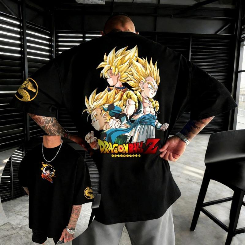 2026 Лето Dragon Ball Ретро Чистый Хлопок Фитнес Футболка Мужская Оверсайз С коротким рукавом Семейная Унисекс Детская Повседневная Рубашка