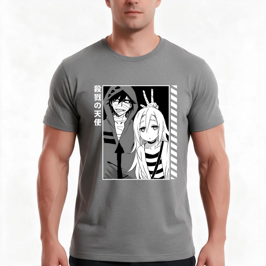 Cute Angels Of Death Tshirt Summer Casual Cotton Tee Oversized Streetwear Tops Vintage Graphic Print Loose Fit Short Sleeve