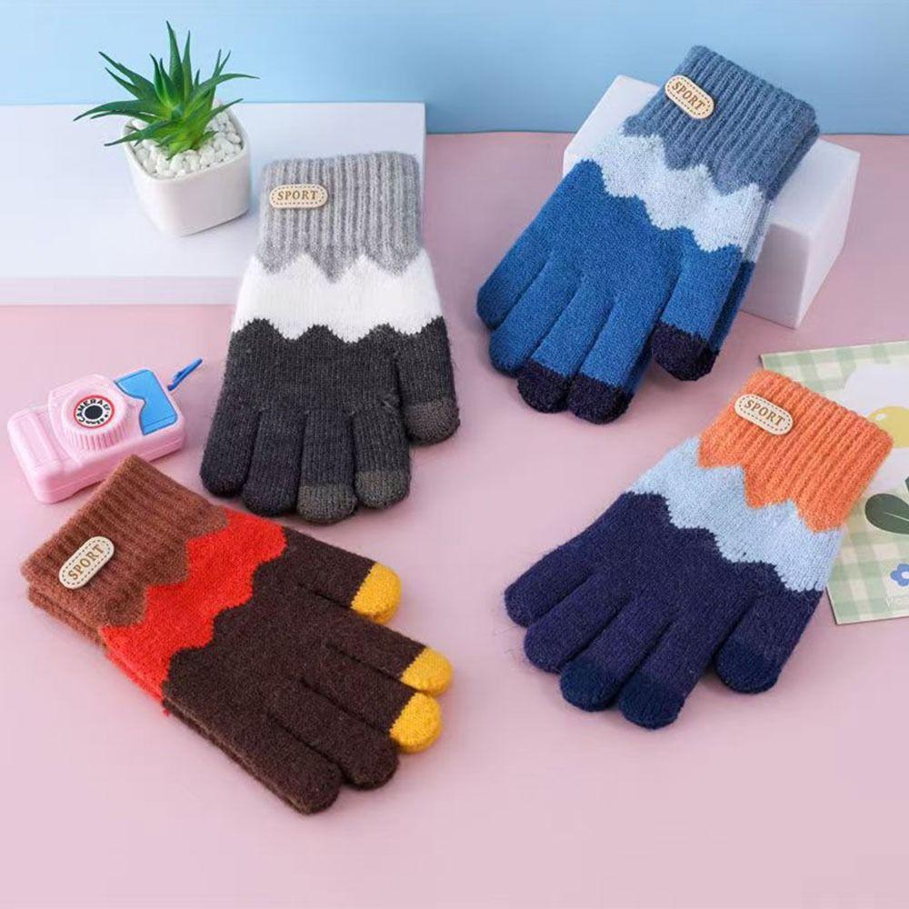 Warm Kids Winter Gloves Windproof Full Finger Children Mittens Soft Elastic Baby Gloves for 6-14 Years Old Baby Boys Girls