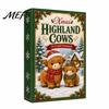 Advent Calendar for Holiday Gifts Highland Cow Calendars 2026, 2D Acrylic Ornaments, 24 Days Christmas Adults Countdown with Collectible Mini Figures