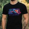 T-Shirt Herren Neon Roter Panda Motiv Baumwolle Größe XS Bis 5XL